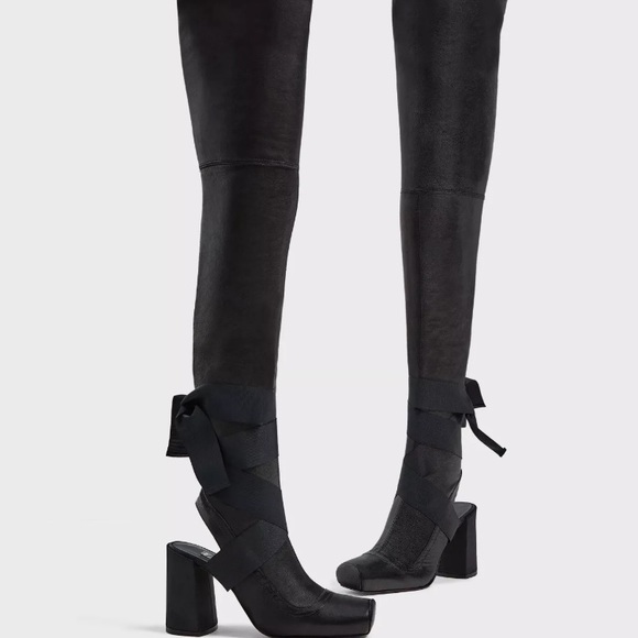 Zara Shoes - Zara Over the Knee High Heel Leather Ballet Boots